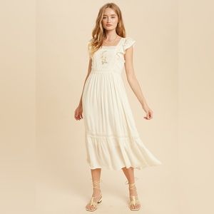 Posie Lace Apron Midi Dress